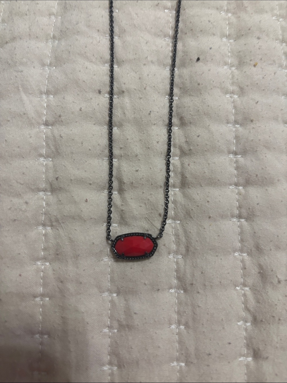 Kendra Scott Delicate Red stone with a black chain